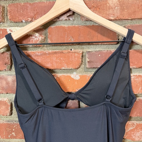 NWT J.Crew Tie-front cutout one-piece swimsuit in Black Size‎ 10 Style AK945 - Picture 3 of 14